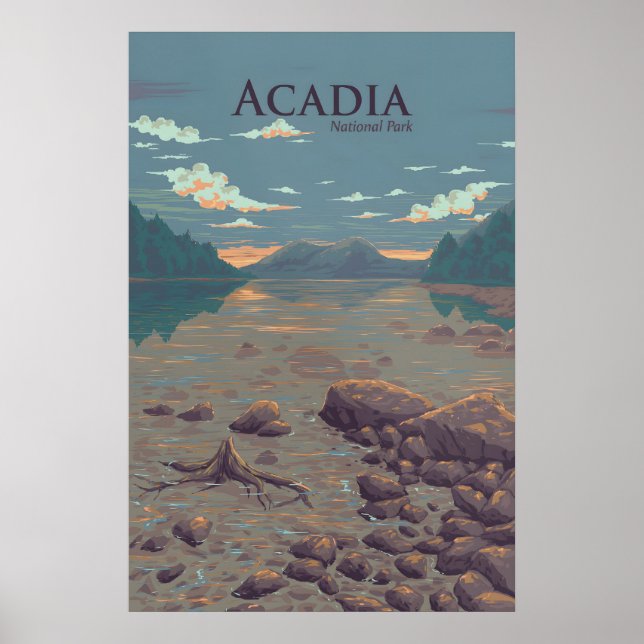 Resemapp till Acadia National Park Poster (Framsidan)