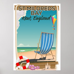Resematch för St Mildreds Bay Kent England Poster