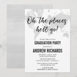 Resematod Åh stället han åker till studenten Inbjudningar