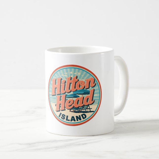 Reseminnelser från Hilton Head Islands fyr i vinta Kaffemugg (Framsida höger)