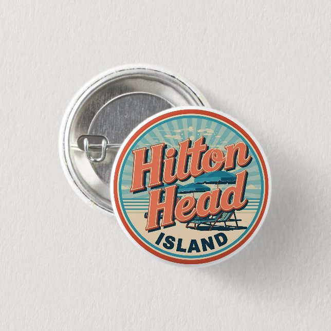 Reseminnelser från Hilton Head Islands fyr i vinta Knapp (Framsida & baksida)