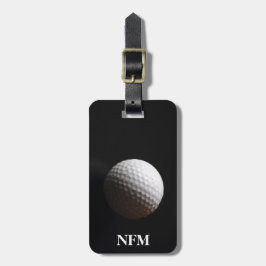 Resemönster Sport Vit Golfboll på Svart Bagagebricka