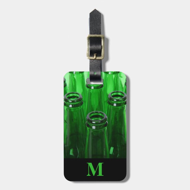 Resemönstrade gröna ölbottar för Monogram Travel Bagagebricka (Vertikal Framsida)