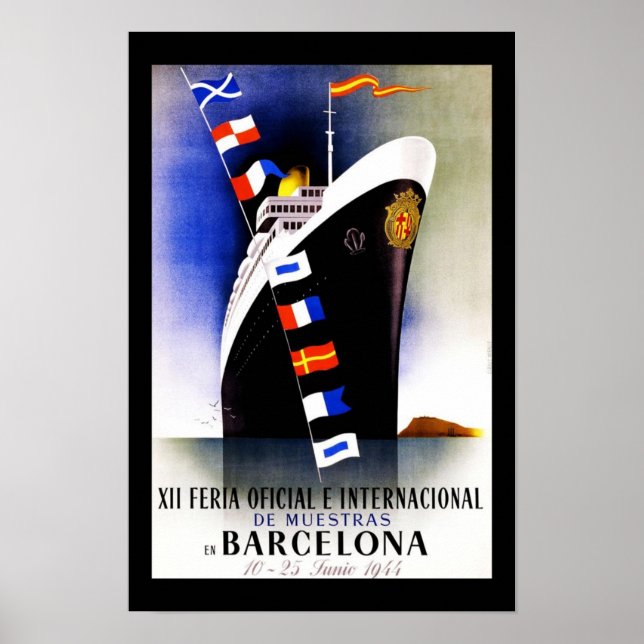 Resemotiv Affisch Vintage Barcelona Spanien (Framsidan)