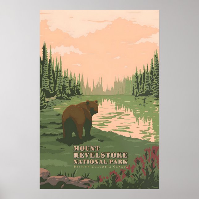 Resemotiv Mount Revelstoke nationalpark Poster (Framsidan)