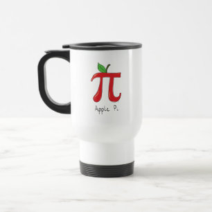 Resemugg av äppelpi-matkaffe, matematikmatta