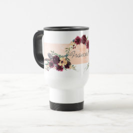 Resemugg av Burgundy- och Peach-Blommigt-Personlig