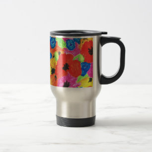 Resemugg av ljusvallmo och kornblommor