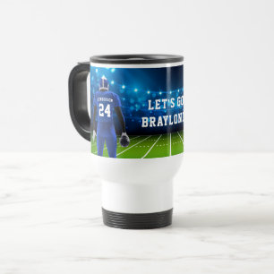 Resemugg för fotbollsspelare i blå tröja