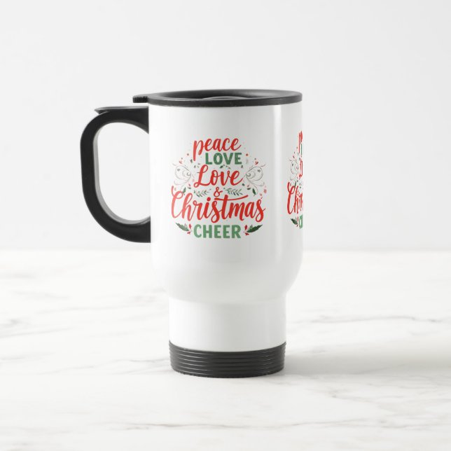 Resemugg för fred, Kärlek och jul - 15 oz (Vänster)