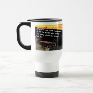 Resemugg med Psalms 8-1 inskriven