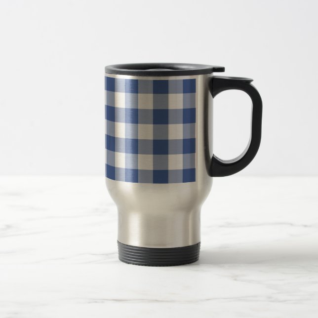 Resemugg utan spill, Mörk blått Check Gingham (Höger)