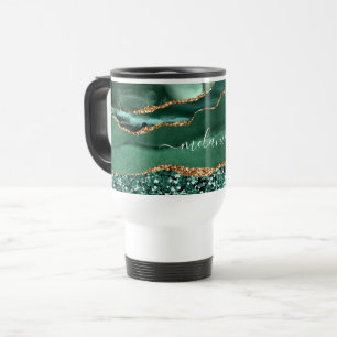 Resemuggen Emerald Grönt Guld Marble Custom Name Resemugg