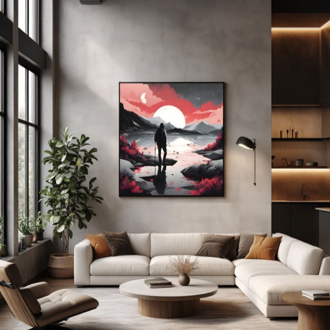 Resenär i skymningen canvastryck (Skapare uppladdad)