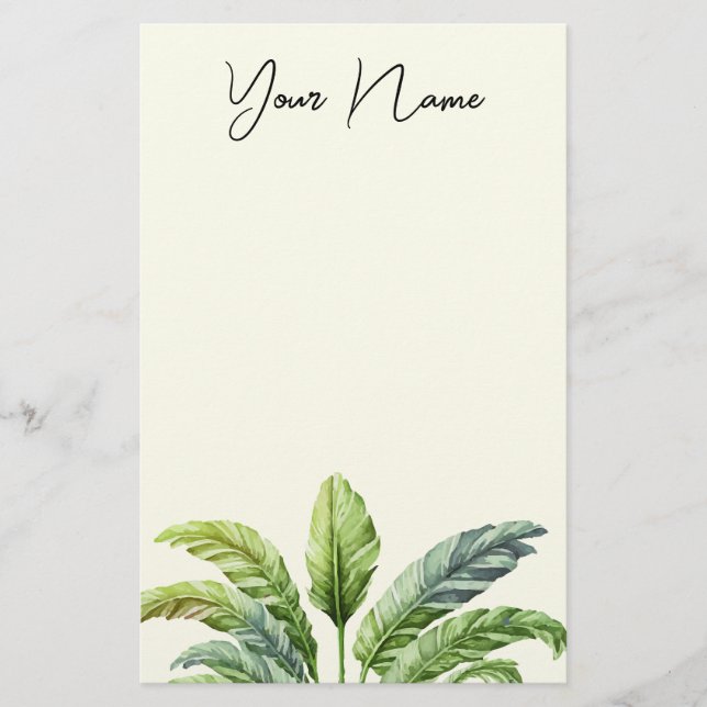 Resenärer Handflatan Träd Tropical Boho Personaliz Brevpapper (Framsida)
