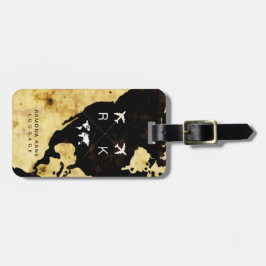 Resenärer i Namn Modern USA Karta World Bagagebricka