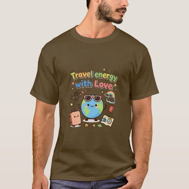 Resenergi med kärlek Söt glob T Shirt (Framsida)