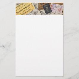 Resepass med Biljett Header Brevpapper