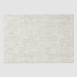 Resepass med Frimärke Beige Mönster-papper