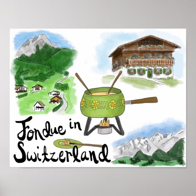 Resepost: Fondue i Schweiz Poster (Framsidan)