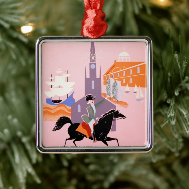 Resepost för Allegheny Airlines till Boston Julgransprydnad Metall (Träd)