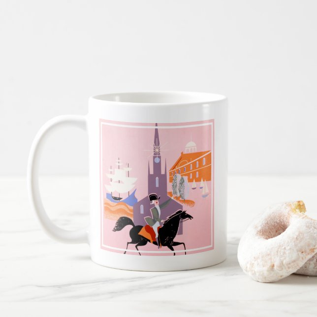 Resepost för Allegheny Airlines till Boston Kaffemugg (Med munk)