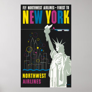 Resepost för flygning med Northwest Airlines Poster