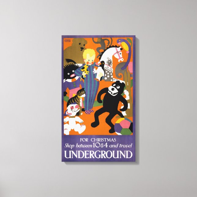 Resepost för Londons underjordiska Tunnelbanan Canvastryck (Framsida)