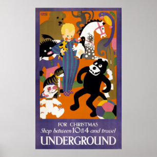 Resepost för Londons underjordiska Tunnelbanan Poster