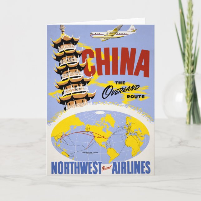 Resepost för nordvästra Orient Airlines Kort (Framsida)