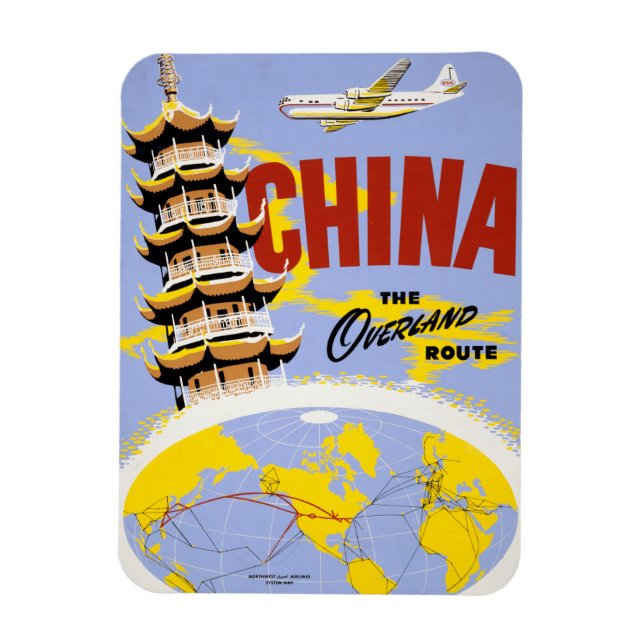 Resepost för nordvästra Orient Airlines Magnet (Vertikal)