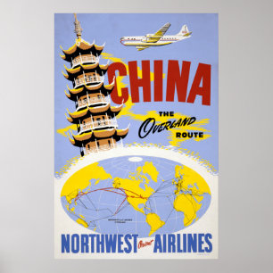 Resepost för nordvästra Orient Airlines Poster
