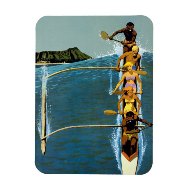 Resepost för United Luft Linjer till Hawaii Magnet (Vertikal)