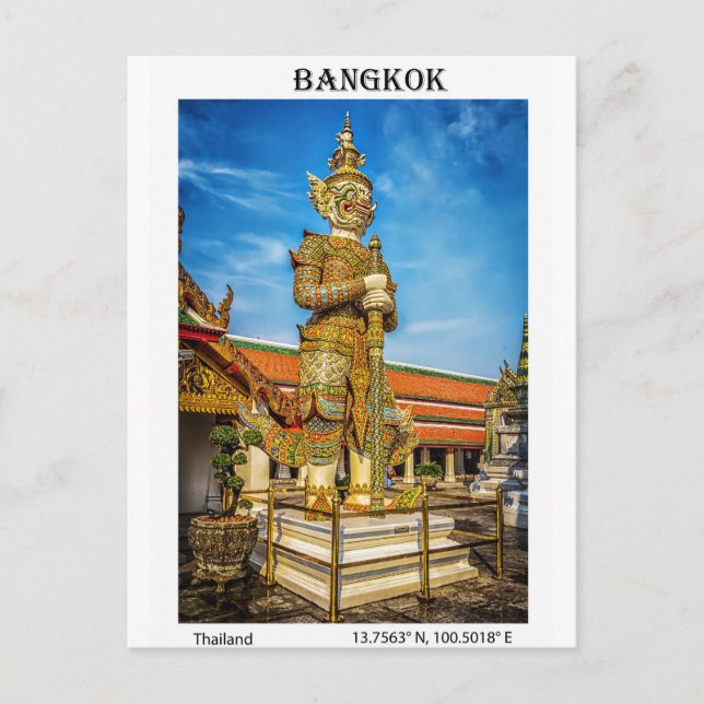 Resepost: Guardian statue in Grand Palace Vykort (Framsida)
