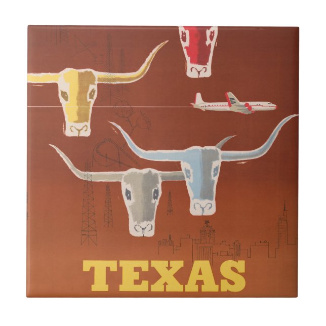 Reseposter för amerikanska flygbolag till Texas Kakelplatta (Framsidan)