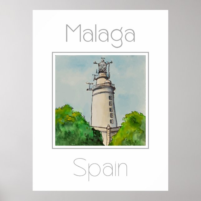 Reseposter för Malaga Spanien Poster (Framsidan)