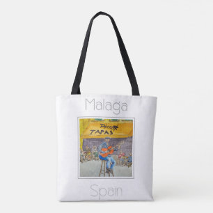 Reseposter för Malaga Spanien Tygkasse