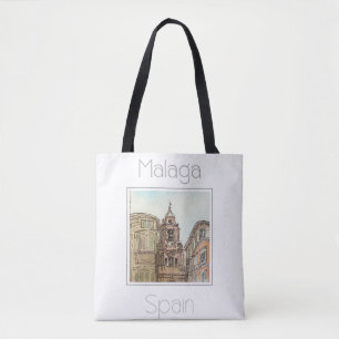 Reseposter för Malaga Spanien Tygkasse