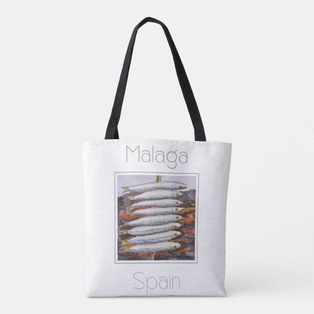 Reseposter för Malaga Spanien Tygkasse (Baksida)