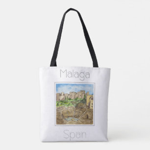 Reseposter för Malaga Spanien Tygkasse