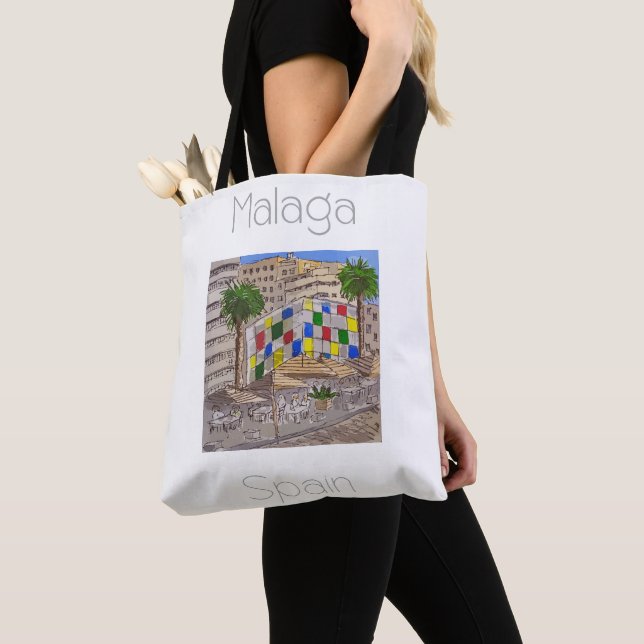 Reseposter för Malaga Spanien Tygkasse (Närbild)