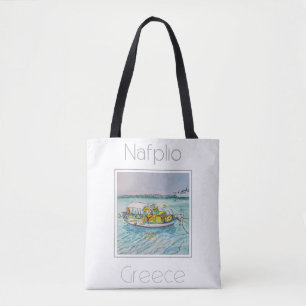 Reseposter för Nafplio Greece Tygkasse