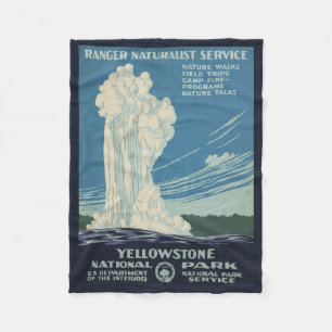 Reseposter för nationalparken Yellowstone Fleecefilt