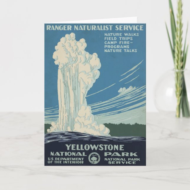 Reseposter för nationalparken Yellowstone Kort (Framsida)