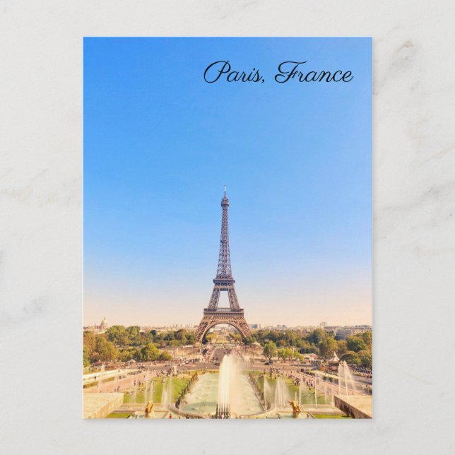 Resepostkort för Paris Frankrike Eiffel Torn Inbjudan Vykort (Framsida)