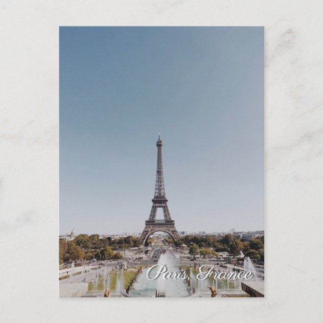 Resepostkort för Paris Frankrike Eiffel Torn Inbjudan Vykort (Framsida)