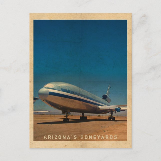 Resepostkort för Retro DC10-flygplan Vykort (Framsida)