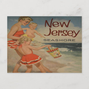 Resepostkort för turistsemester på new jersey-vint vykort