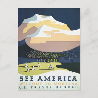 Resepostkort för vintage Montana USA Vykort