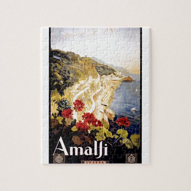 Reser den Amalfi kustenitalien 1920 affischen Pussel (Vertikal)